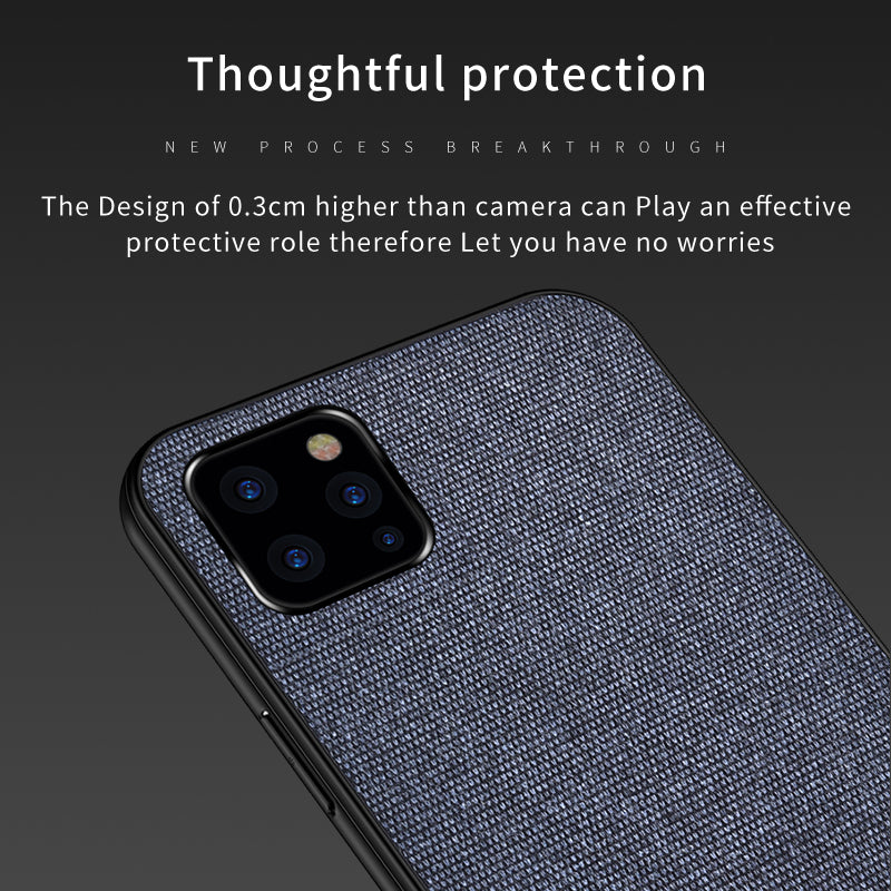 Bakeey Anti-fingerprint Cotton Cloth PU Leather Protective Case for iPhone 11 Pro 5.8 inch