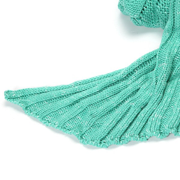 180x90 Yarn Knitting Mermaid Tail Blanket Wave Stripe Warm Bed Mat Super Soft Sleep Bag