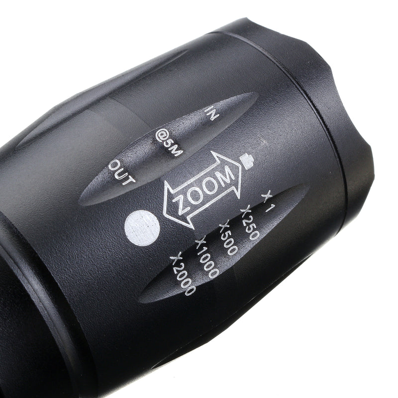 T6  800 Lumen 3 Modes Zoomable LED Flashlight 18650 Tactical Flashlight Waterproof Work Lamp Emergency Warning Lantern