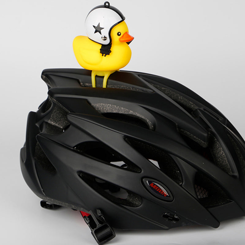 Cartoon Duck Bicycle Bells Handlebar Duck LED Head Light Ring Wind Duck & Helmet