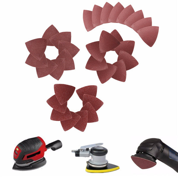 32pcs 80mm Sanding Sheets Disc Triangle Sandpaper 60/120/180/240 Grit