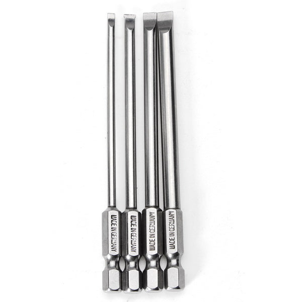 BROPPE 4pcs 100mm Magnetic 3.0-6.0mm Flat Head Slotted Tip Screwdrivers Bits