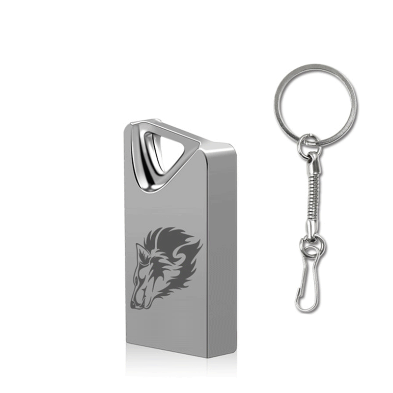 Wolf USB Flash Drive Metal Super Mini USB2.0 32G 64G USB2.0 Portable Pen drive Flash Memory USB Stick with Key Chain
