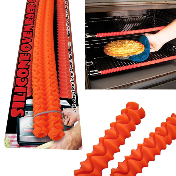 Enipate Silicone Oven Rack Edge Guards Protector Clip Guard Baking Pastry Tools Heat Resistant Red