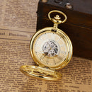 OUYAWEI P08 Classic Mechanical Pocket Watches Roman Numeraals Dial Men Retro Pendant Pocket Watch