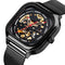 SKMEI 9184 Fashion Men Automatic Watch Waterproof Hollow Art Stainless Steel Strap Mechanical Watch