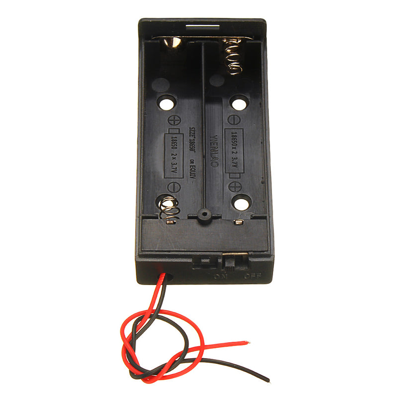 Plastic Battery Holder Storage Box Case Container w/ON/OFF Switch For 2x18650 Batteries 3.7V