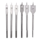 Drillpro 6Pcs 10/12/16/18/20/25mm Spade Drill Bit Set Wood Hole Saw Cutter Flat Wood Bits Woodworking Tool