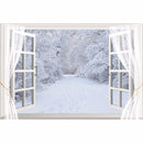 5x7FT Vinyl Winter Window Snow Forest Photography Backdrop Background Studio Prop