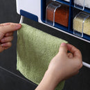 Kitchen Storage Rack Wall-mounted Cutlery Holder Towel Hanger Seasoning Storage Drawer Organizer