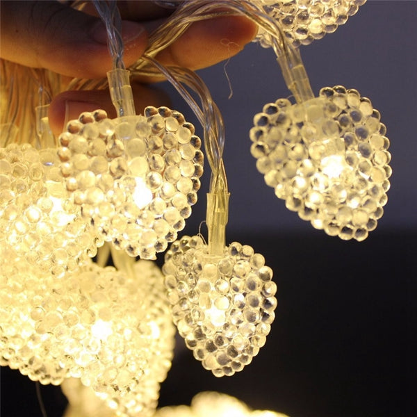 Love Heart Battery Operated 40 LED Fairy Light String Xmas Party Decoration