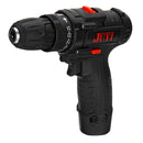 JUYI 12V/24V Lithium Battery Power Drill Cordless Rechargeable 2 Speed Electric Driver Drill Motor Reverse LED Drilling Tool