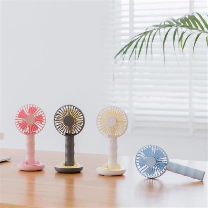 Well Star WT-F13 Portable Handheld Mini Fan USB Rechargeable Fan with Base Strong Wind Small Fan Mini Desktop Mobile Phone Holder Fans
