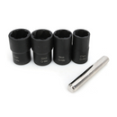 Drillpro 5 Piece Twist Socket Set Lug Bolt Nut Remover Extractor Tool 17MM to 22MM Metric Bolt and Lug Nut Extractor Socket Wrench Tools