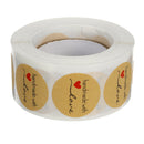 500PCS Kraft Paper Handmade With Love Sticker DIY Gifts Wrap Cookies Packaging Sticker