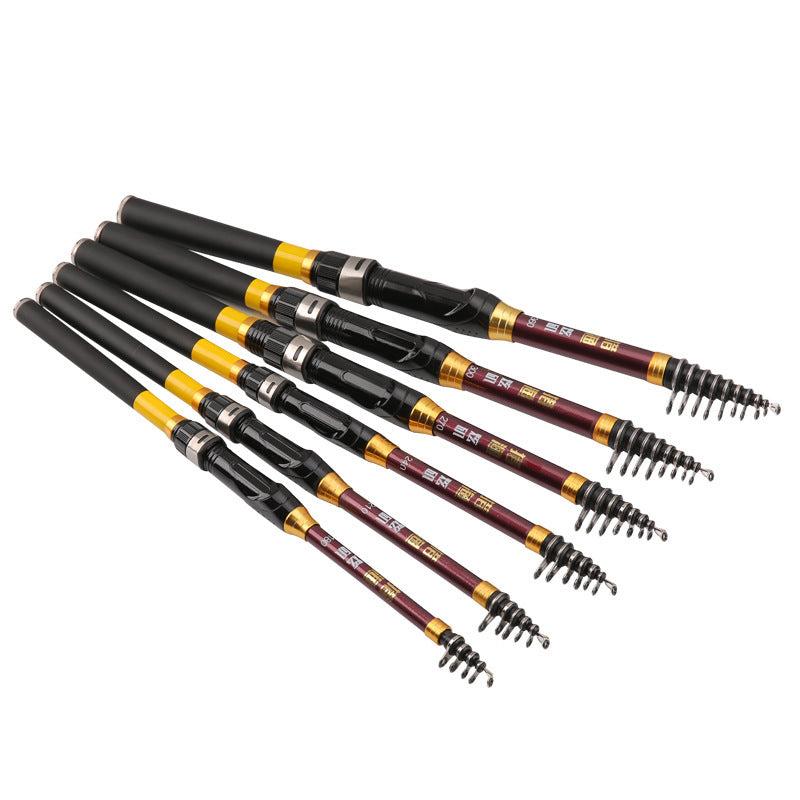 ZANLURE 1 Pcs 1.8/2.1/2.4/2.7m Carbon Fiber Telescopic Mini Fishing Rod Travel Sea Fishing Pole Spinning Casting Rods