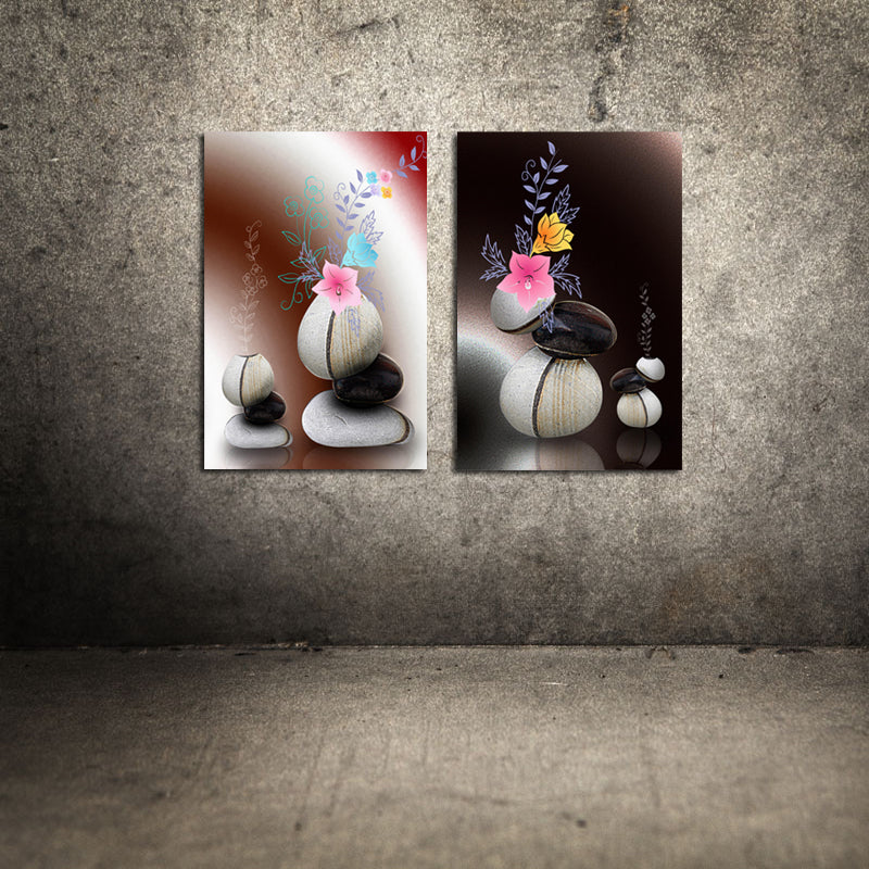 Miico Hand Painted Combination Decorative Paintings Flower Painting Wall Art For Home Decoration