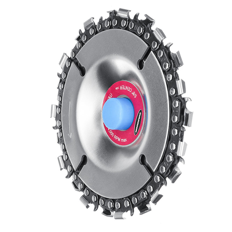 4 Inch Grinder Chain Disc with 2pcs Chain 5/8 Inch Arbor 22 Tooth Wood Carving Disc for 100/115 Angle Grinder