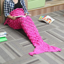 180x90 Yarn Knitting Mermaid Tail Blanket Wave Stripe Warm Bed Mat Super Soft Sleep Bag