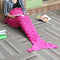 180x90 Yarn Knitting Mermaid Tail Blanket Wave Stripe Warm Bed Mat Super Soft Sleep Bag
