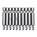 BROPPE 10Pcs Magnetic Hexagon Hex Screwdriver Bits H1.5/H2/H2.5/H3/H4/H5/H6 1/4 Inch Hex Shank Screwdriver Set For Bosch