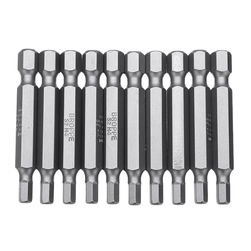 BROPPE 10Pcs Magnetic Hexagon Hex Screwdriver Bits H1.5/H2/H2.5/H3/H4/H5/H6 1/4 Inch Hex Shank Screwdriver Set For Bosch