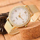 Women Crystals Roman Numeral Alloy Band Watch