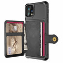 Luxury Armor Magnetic Adsorption Multi Card Slots Stand PU Leather Shockproof Wallet Protective Case for iPhone 11 / Pro / Pro Max