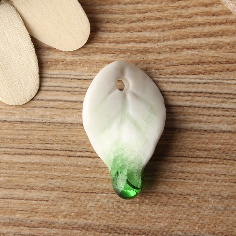 Ceramic Handmade DIY Tiles Leaf Pattern Durable Accessories