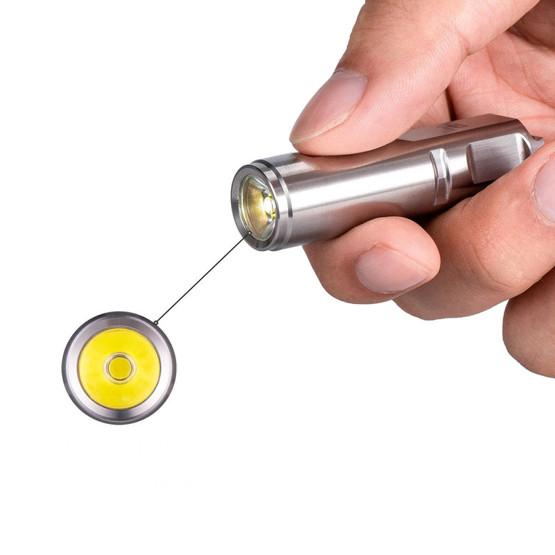 ROVYVON Aurora A2 Stainless Steel EDC Keychain Flashlight XP-G3 LED/Nichia 219C USB Rechargeable Waterproof EDC Flashlight