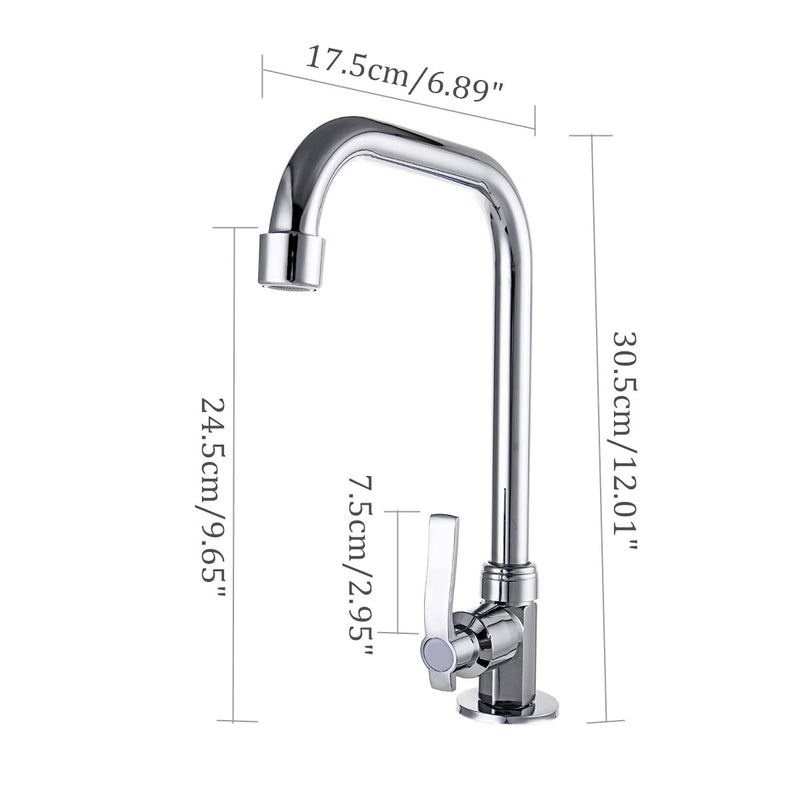 Stainless Steel Single Hole Faucet Kitchen Wash Basin Rotate Water Taps Mixer