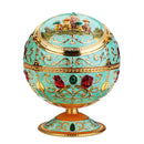 Home Office Portable Indoor Outdoor Windproof Metal Ashtray with Lid Hand Stamped Decorations