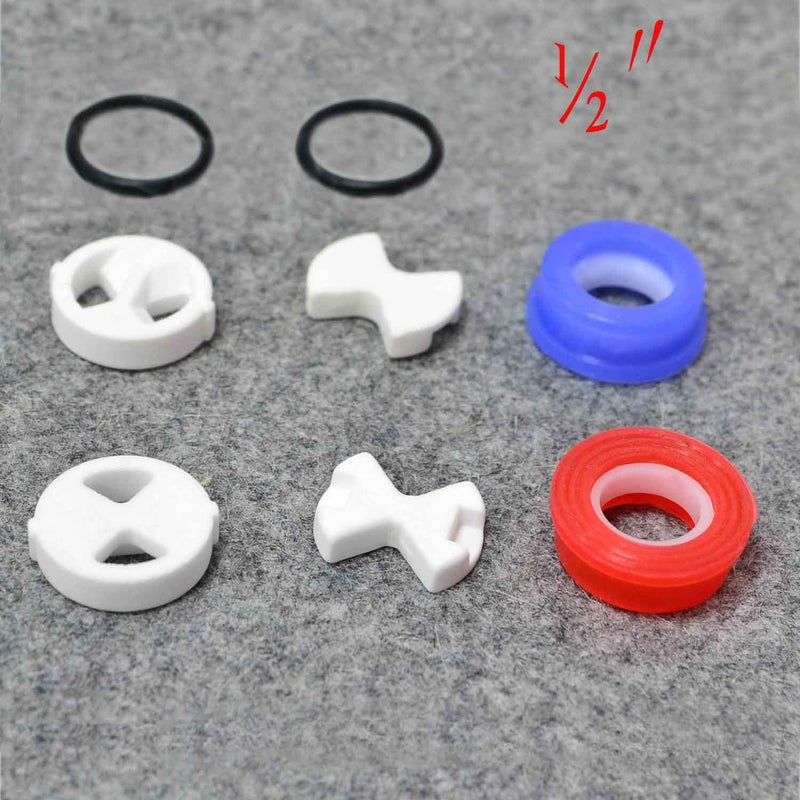 8Pcs Ceramic Disc Silicon Washer Insert Turn Replacement For Valve Tap