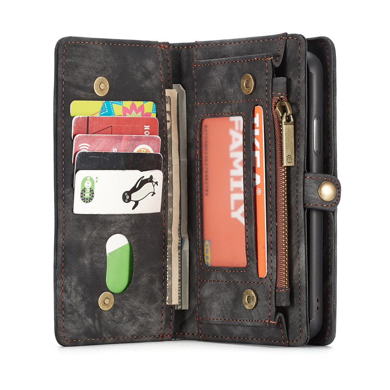 Caseme Magnetic Detachable Zipper Wallet Cash Pocket Card Slots Protective Case For iPhone XS Max