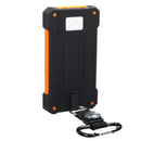 LED Compass Waterproof 6000mAh 2 USB Portable Solar Battery Charger Solar Power Bank Climbing Hook