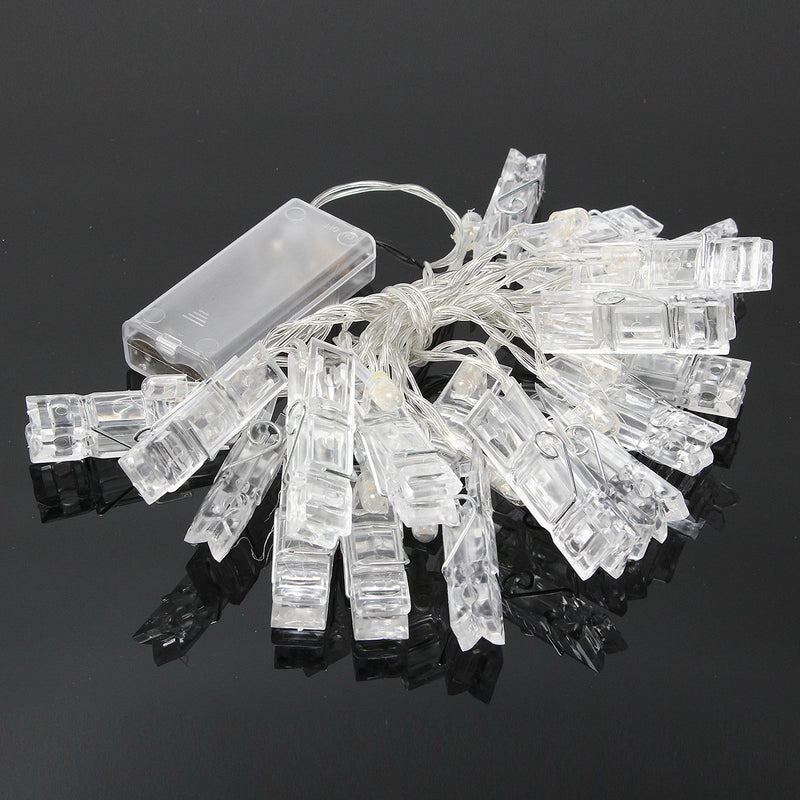 Battery Powered 2.2M 20LED Photo Peg Clip Shape Fairy String Light for Hanging Card Picture