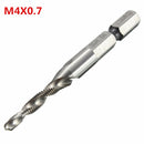 Drillpro DB-C4 HSS 1/4 Inch Hex Shank Combination Metric Drill Tap Bit M3/M4/M5/M6/M8/M10