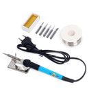 HILDA 220V 60W Electric Adjustable Temperature Solder Iron Stand Solder Wire Tool Kit EU Plug