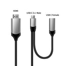 Bakeey USB-C Adapter Converter to 4K HD Display Port + 100W Type-C PD Charging Port for Smart Phone Tablet Laptop MacBook