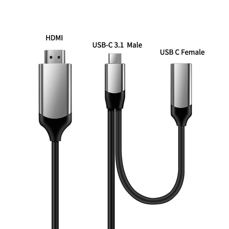 Bakeey USB-C Adapter Converter to 4K HD Display Port + 100W Type-C PD Charging Port for Smart Phone Tablet Laptop MacBook