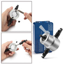 Drillpro Silver 5Pcs YT-160A Double Head Metal Sheet Nibbler Cutter Drill Attachment with Wrench Cutting Blade Set for Electric Drill