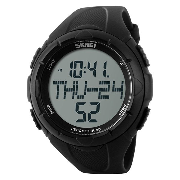 SKMEI 1122 Digital Watch Men Rubber Band Pedometer Outdoor Sport Men Wrist Watch