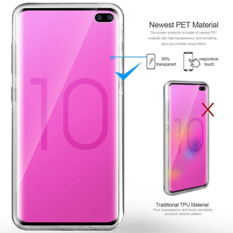 Full Body Clear Touch Screen Protective Case+3D Tempered Glass Screen Protector For Samsung Galaxy S10 Plus