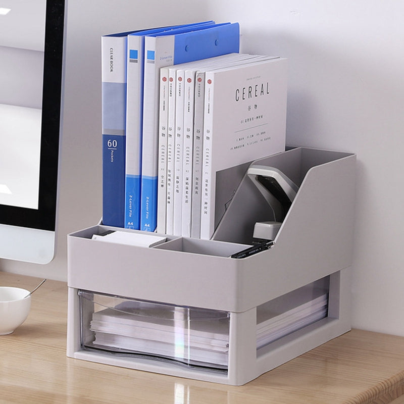 Document Trays File Holder 3 Layers File Box Plastic File Organizer with Transparent Drawer for Desktop Storage