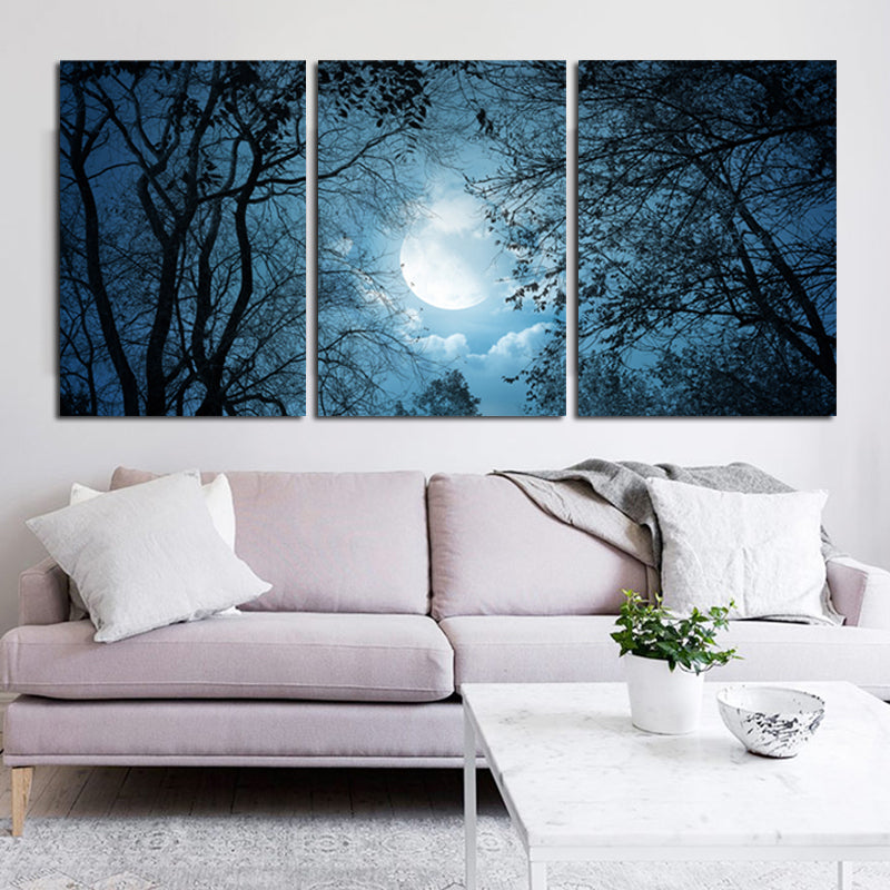Miico Hand Painted Three Combination Decorative Paintings Dark Clouds Wall Art For Home Decoration