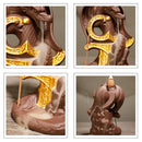 Dragon Waterfall Backflow Cone Incense Burner Ceramic Smoke Censer Holder Decorations