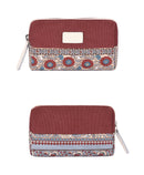 Zipper Canvas Material National Wind Purse Storage Bag Mini Bag