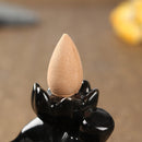Lotus Backflow Incense Burner Holder Ceramic Glaze Fragrant Cone Censer Home Furnace Decor