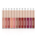 12 Colors Threaded Tube Lip Gloss Matte Liquid Lipstick Makeup Long-Lasting