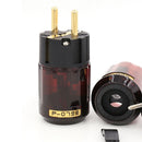 Moonsaudio C-079 P-079e Gold Plated EU Power Plug IEC Audio Connector Brass AC Power Cord Plugs for Speaker